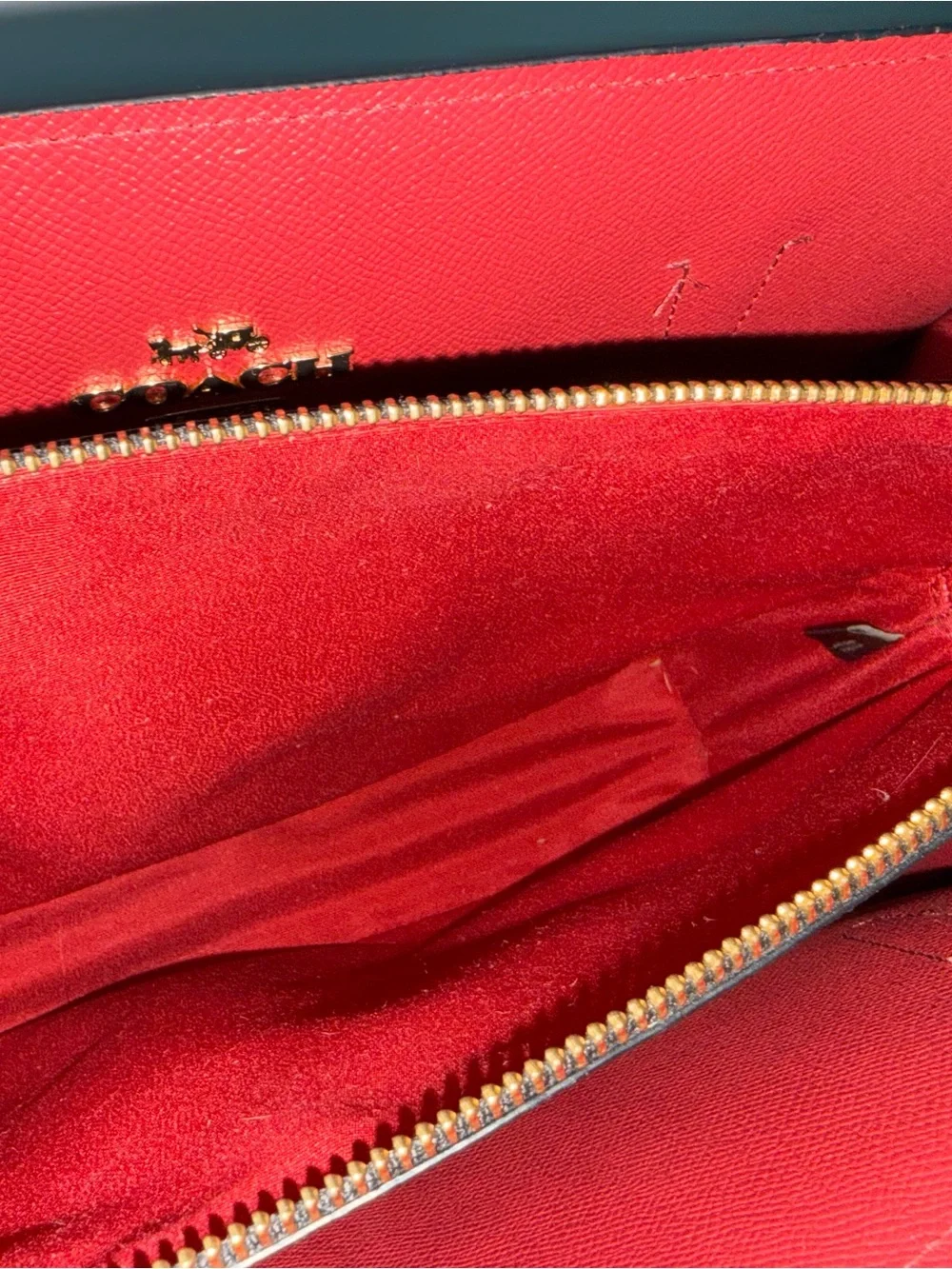 Coach Signature Canvas Tatum Carryall with Red Interior